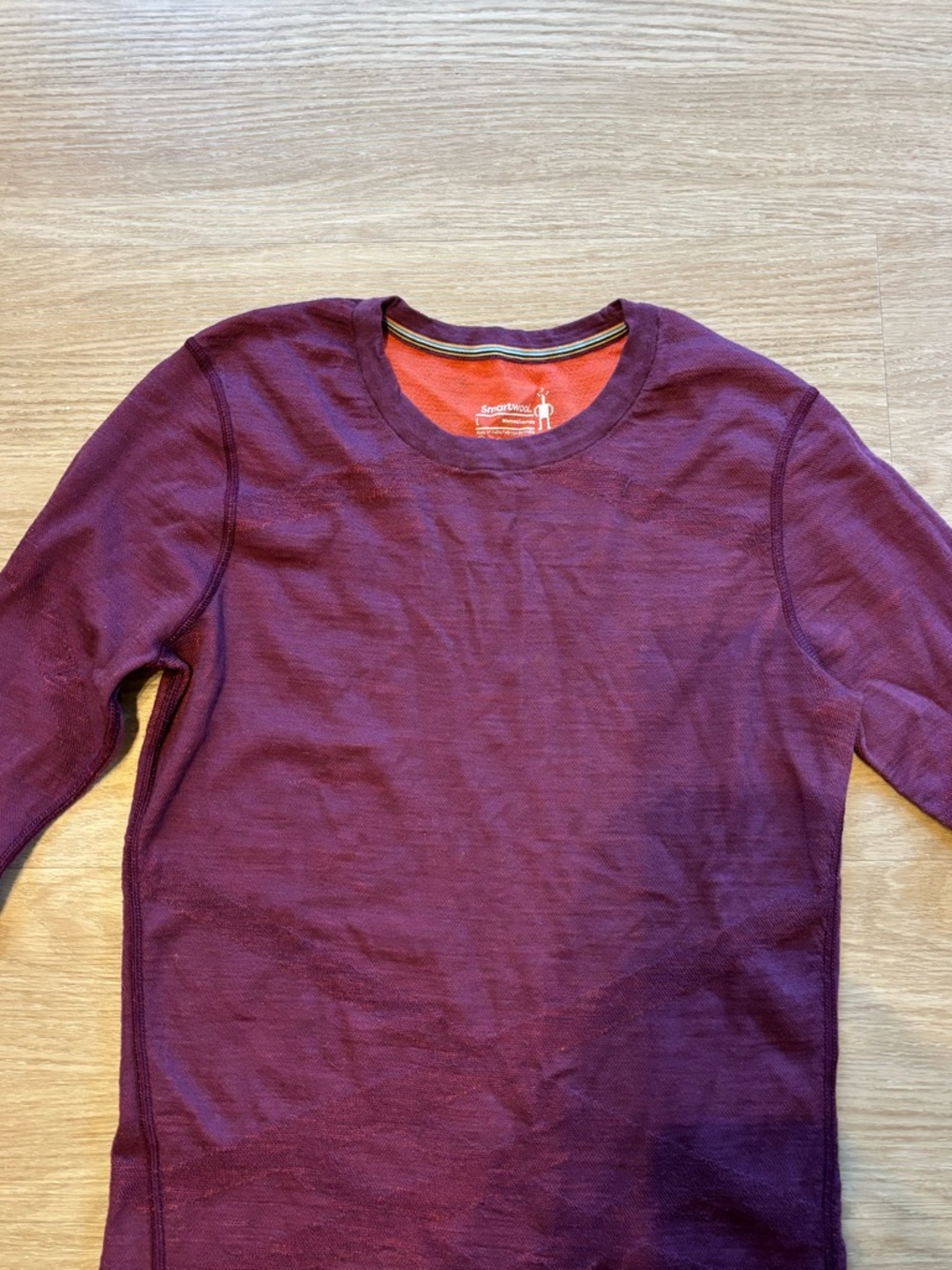 Smartwool Women’s Intraknit Merino Crew Base Layer Top Berry Size Large Read* - Picture 2 of 13